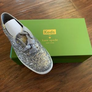 Kate Spade Silver Glitter Keds